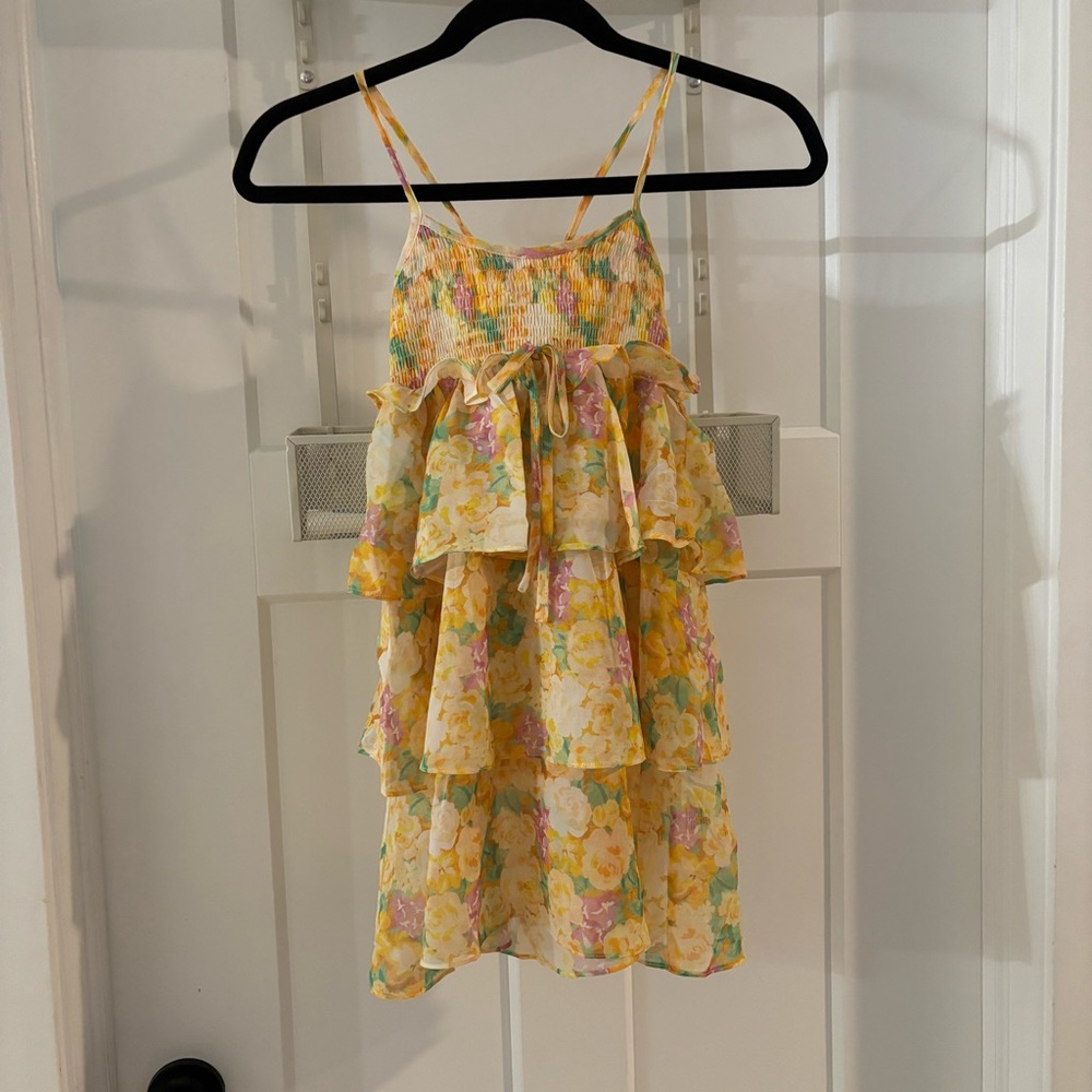 NWT For Love And Lemons Little Lemons Yellow Floral Youth Girls Kids Dress 4T